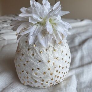 White & Gold Polka Dot Sparkly Deco handmade 1 of a kind Fun n Funky decor girls